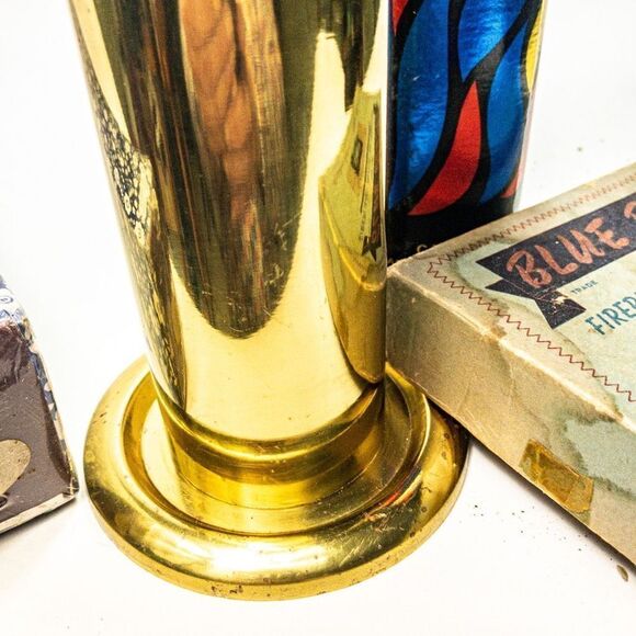 Pyromaniac Bundle: NIB Extra-Long Hearth Matches, Brass Match Holder, - Picture 10 of 10